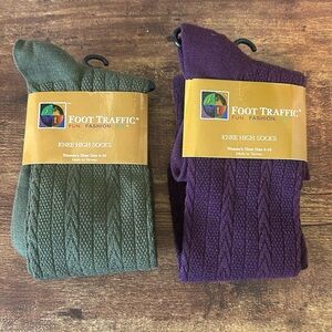 NWT Foot Traffic Knee High Socks two pair bundle